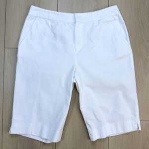 Lauren‎ Ralph Lauren Women's Size 8 White Bermuda Shorts Cotton Stretch Dressy